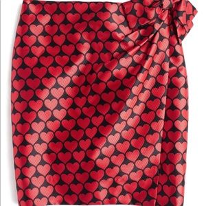 J.Crew NWT Wrap Skirt in Jacquard Hearts!